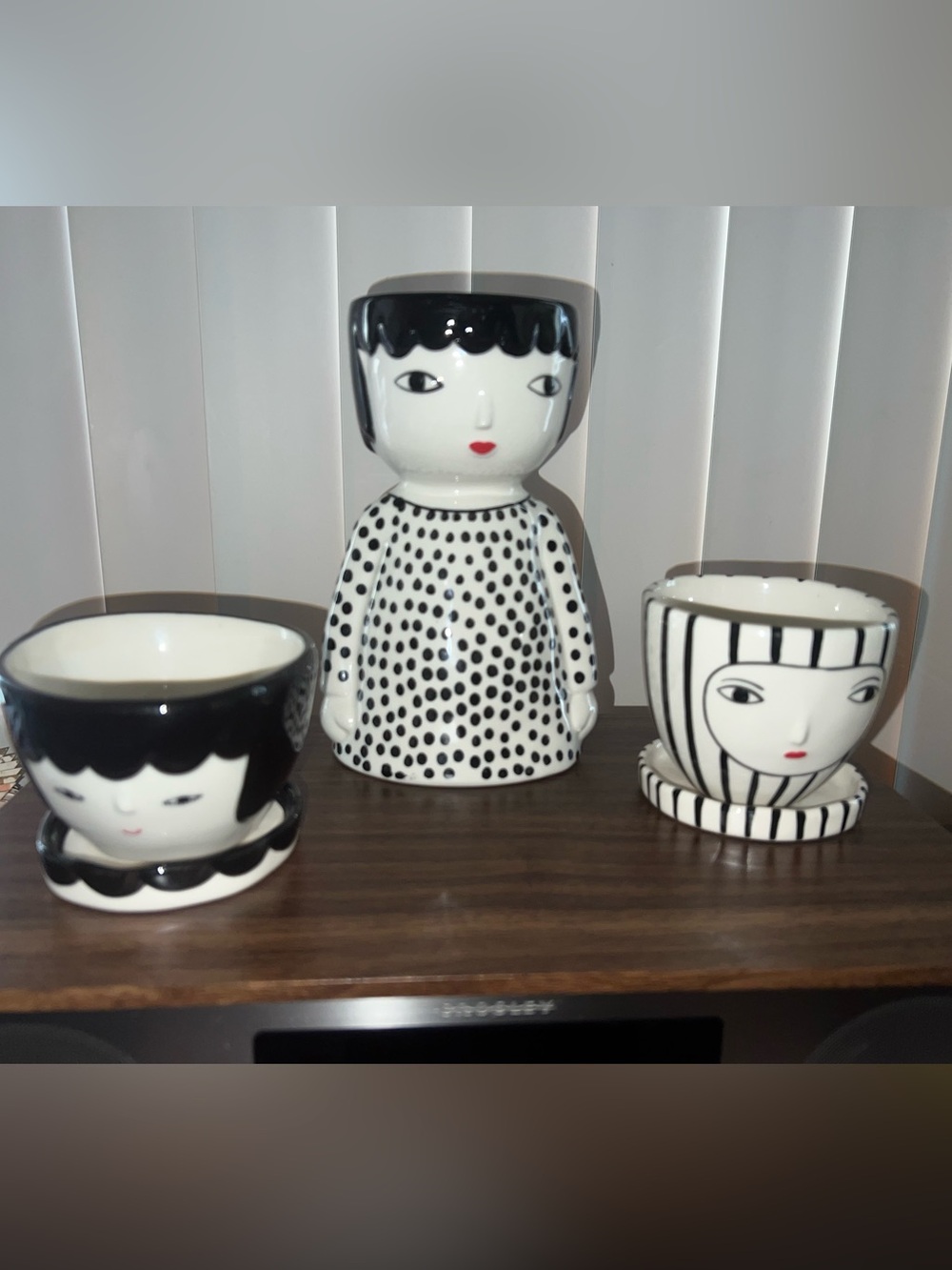 Anthropologie 3 Kinska Melena Face Pots SET OF 3